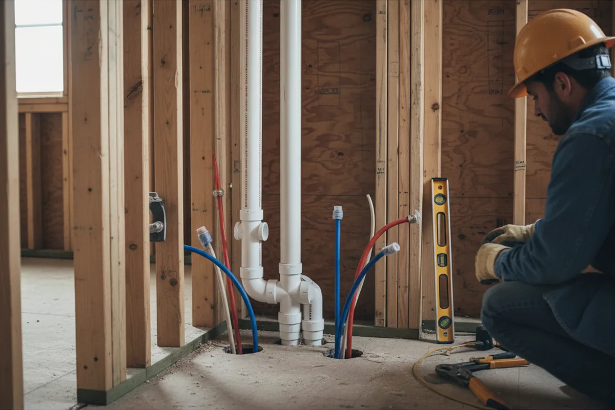 Drain and supply rough-in during Leak Detection in Vinemont